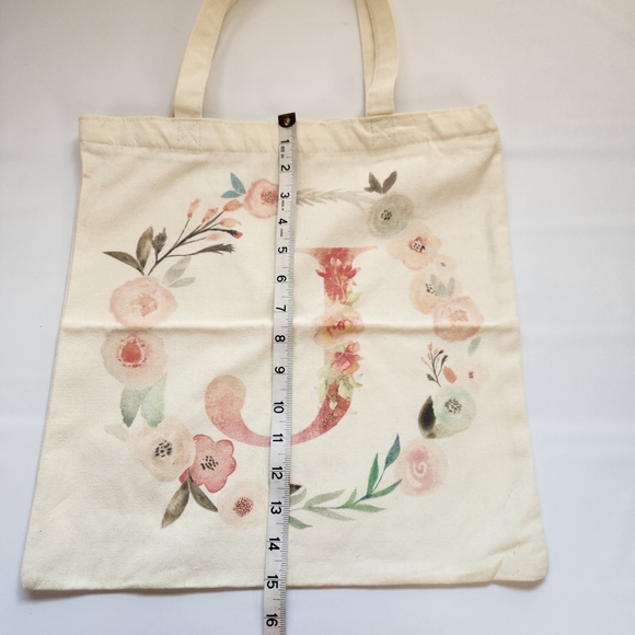 Floral Canvas Tote Bag Set - Cream - Picture 10 of 14